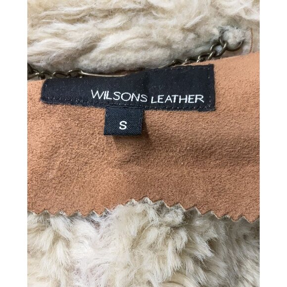 Vintage Wilsons Leather Brown Faux Suede & Fur Lined Hooded Boho Penny Lane Coat - Picture 8 of 9